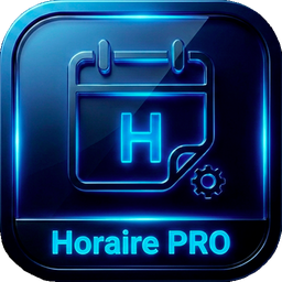 Icône Horaire PRO — thème sombre