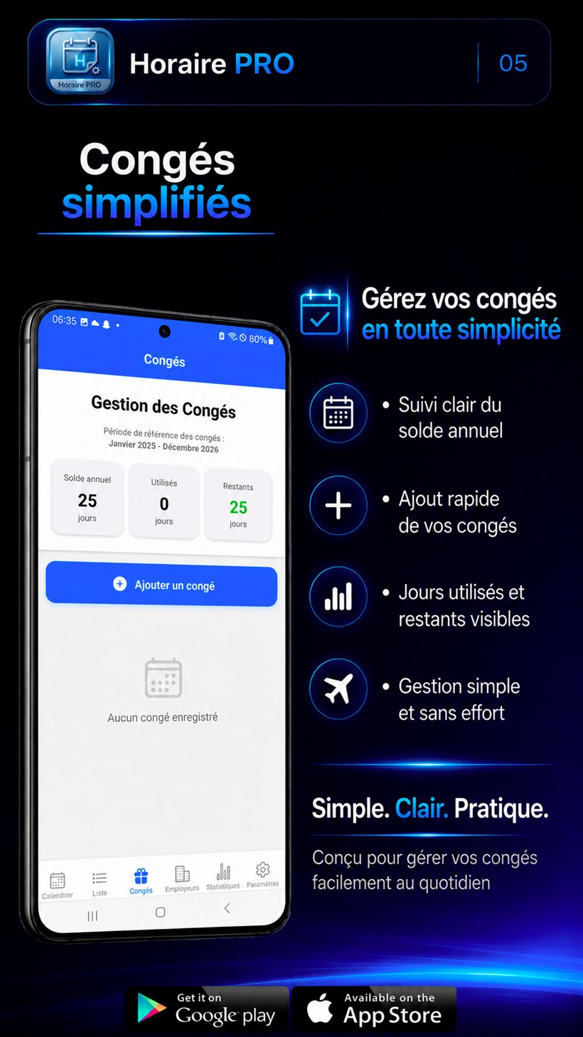 Horaire PRO — gestion et partage d'équipe